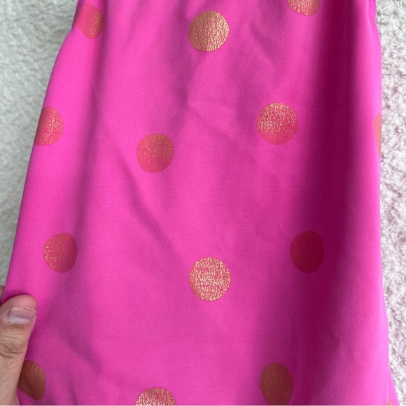 Mini Boden One Piece Toddler Pink Polka Dots Gold Bathing Swim Suit Size 3-4Y - Picture 6 of 10